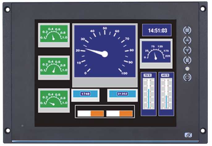 P6105 - Панельный TFT LCD-монитор 10.4 XGA, 500 nit, резистивный экран, IP-65, железнодорожный стандарт EN 50155, -25º ~ +55º C